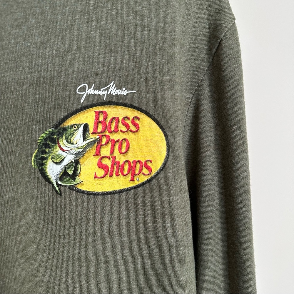 Bass Pro Shop Long Sleeve Green Logo Tee - Picture 2 of 5